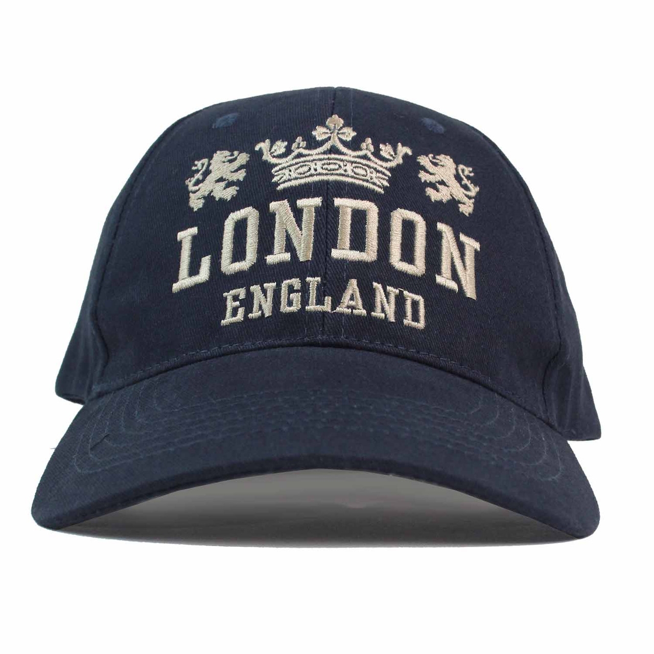 London England Crown Cap, Navy - The Gift Wholesaler