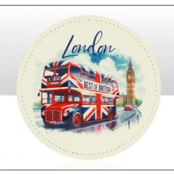 UJ London Bus White PU Coaster