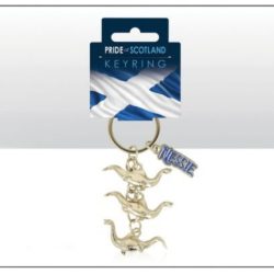 Three Small Silver Nessie Cast Keyring