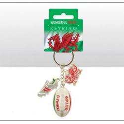 Wales Rugby Ball Charm Keyring